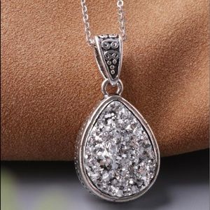 Druzy Style Necklace & Pendant (Silver)